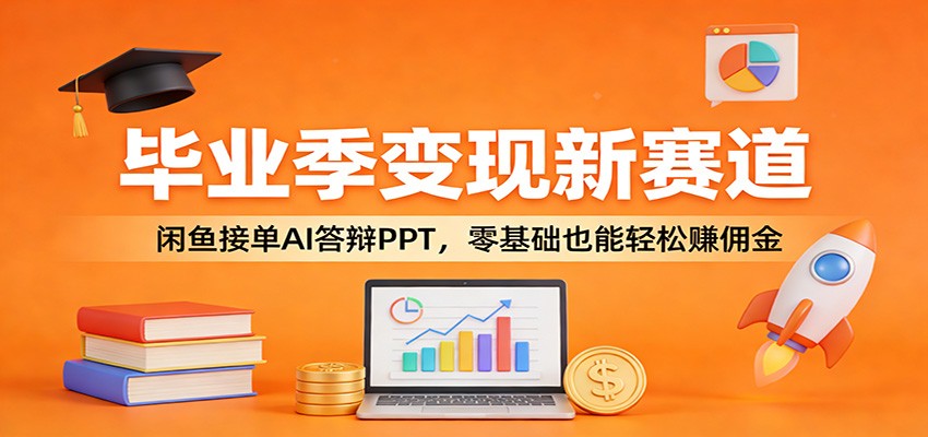 毕业季变现新赛道：闲鱼接单AI答辩PPT，零基础也能轻松赚佣金-琴书聊项目