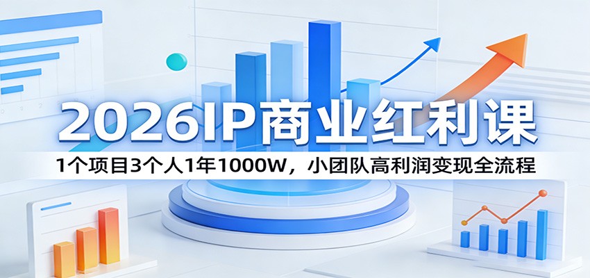 2026IP商业红利课：1个项目3个人1年1000W，小团队高利润变现全流程-琴书聊项目