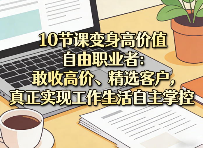 10节课变身高价值自由职业者：敢收高价、精选客户，真正实现工作生活自主掌控-琴书聊项目