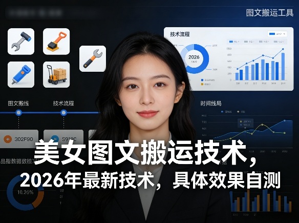 美女图文搬运技术，2026年最新技术，具体效果自测-琴书聊项目