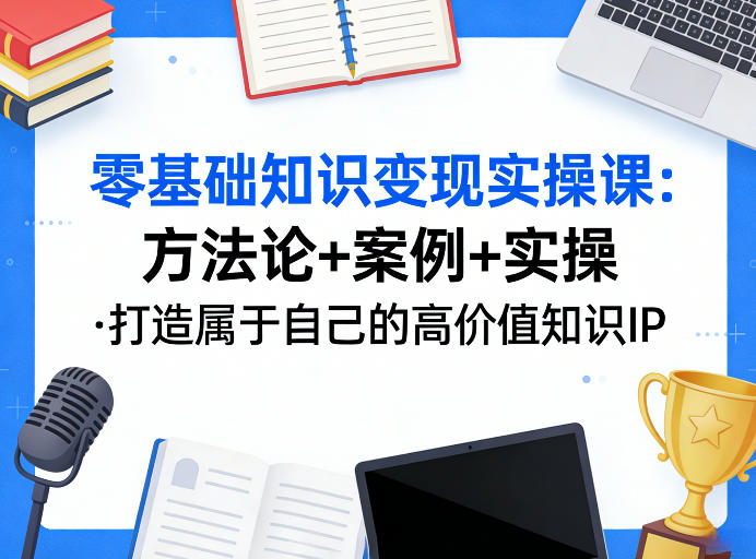 零基础知识变现实操课,方法论+案例+实操,打造属于自己的高价值知识IP