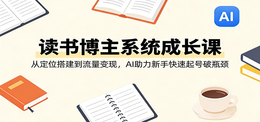 读书博主系统成长课：从定位搭建到流量变现，AI助力新手快速起号破瓶颈-琴书聊项目