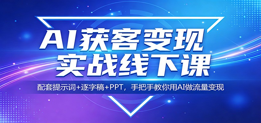 AI获客变现实战线下课：配套提示词+逐字稿+PPT，手把手教你用AI做流量变现-琴书聊项目