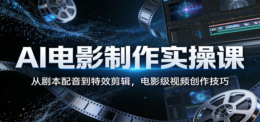 AI电影制作实操课：从剧本配音到特效剪辑，电影级视频创作技巧-琴书聊项目