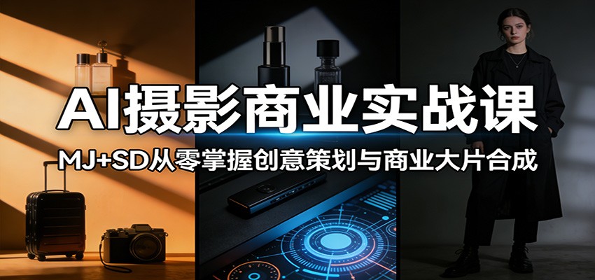 AI摄影商业实战课：MJ+SD从零掌握创意策划与商业大片合成-琴书聊项目