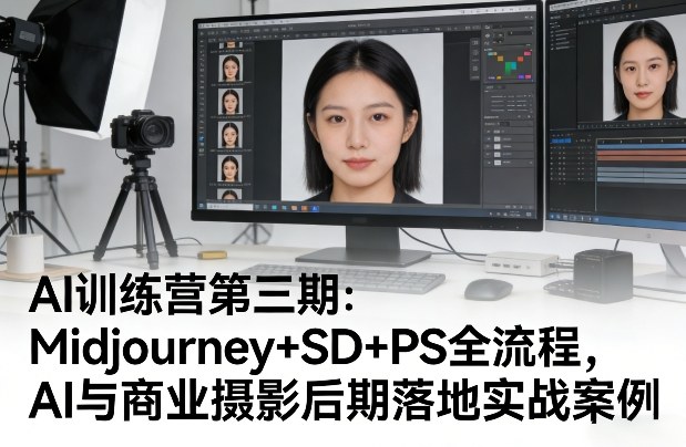 AI训练营第三期：Midjourney+SD+PS全流程，AI与商业摄影后期落地实战案例-琴书聊项目