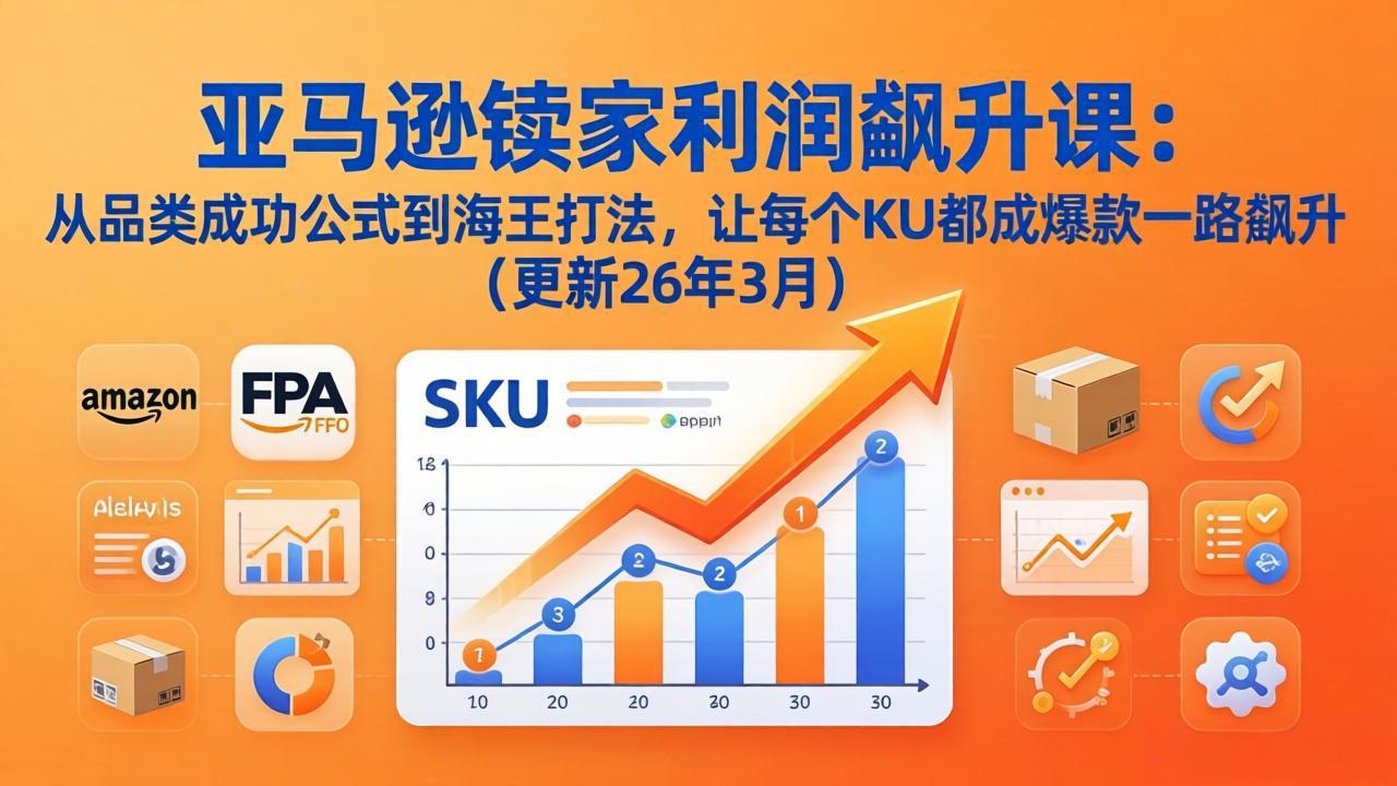 亚马逊卖家利润飙升课：从品类成功公式到海王打法，让每个SKU都成爆款一路飙升(更新26年3月-琴书聊项目