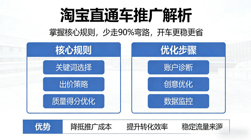 淘宝直通车推广解析，掌握核心规则，少走90%弯路，开车更稳更省-琴书聊项目