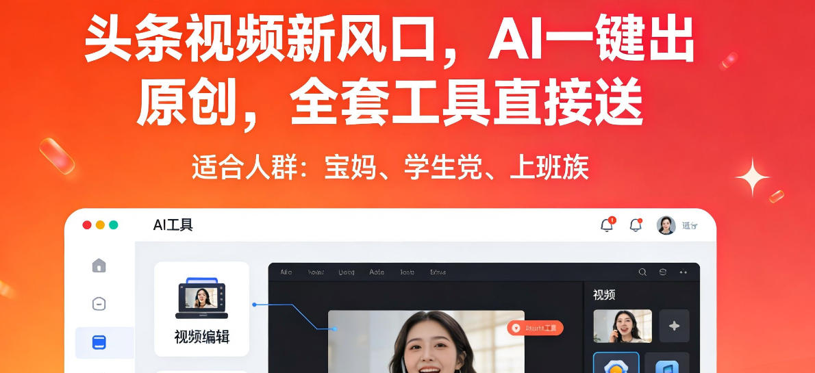 头条视频新风口，AI一键出原创，全套工具直接送，人人可做，有手就行【揭秘】-琴书聊项目