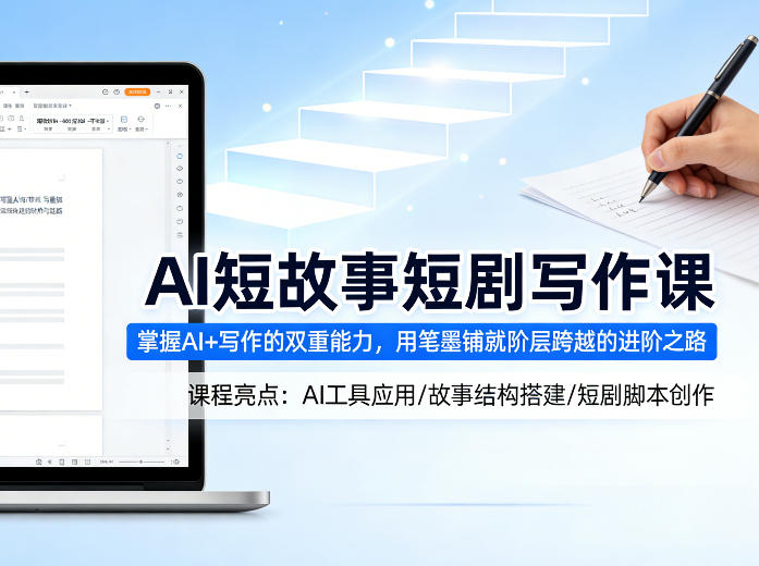 AI短故事短剧写作课，掌握AI+写作的双重能力，用笔墨铺就阶层跨越的进阶之路-琴书聊项目
