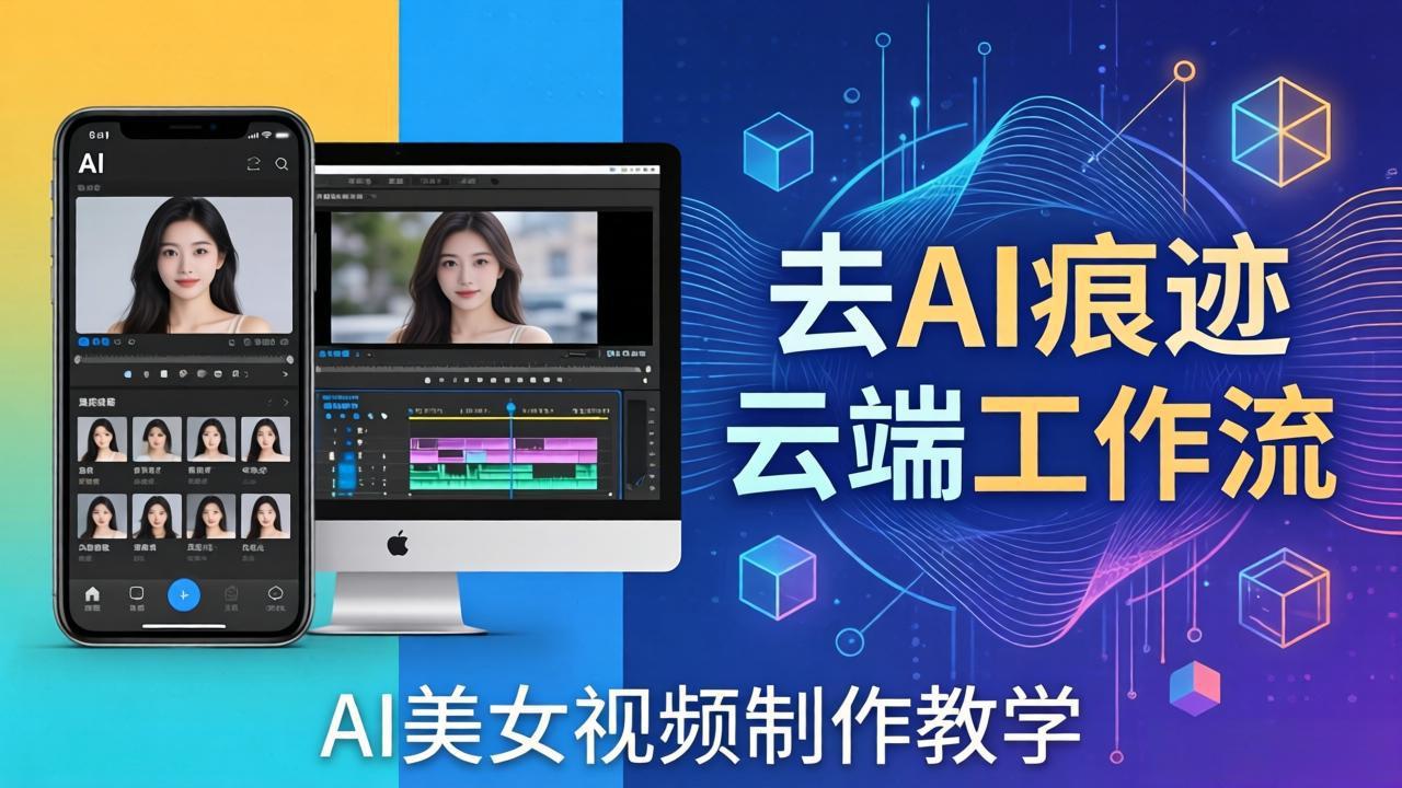 AI美女视频制作教学：去AI痕迹，云端工作流出图，手机电脑均可，不需要配置-琴书聊项目