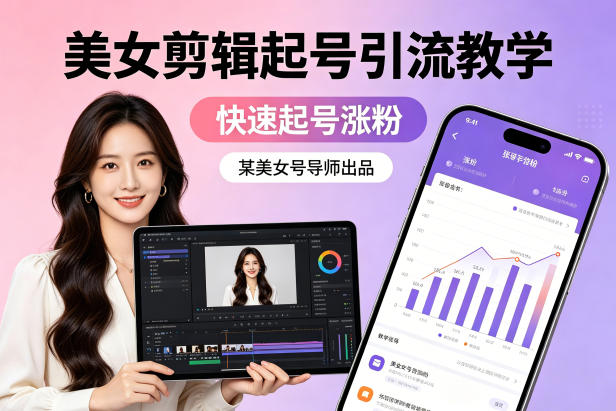 某美女号导师出品：美女剪辑起号引流教学，快速起号涨粉-琴书聊项目