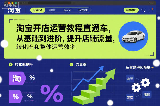 淘宝开店运营教程直通车，从基础到进阶，提升店铺流量，转化率和整体运营效率(更新26年4月10日)-琴书聊项目
