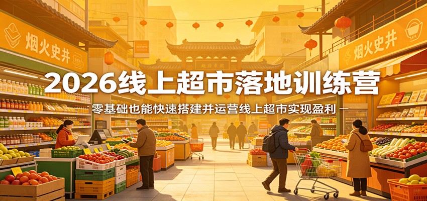 2026线上超市落地训练营，零基础也能快速搭建并运营线上超市实现盈利-琴书聊项目