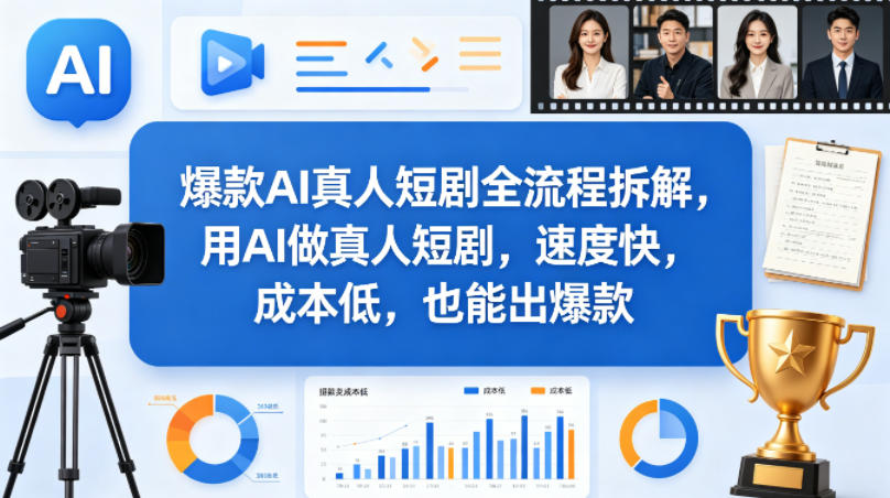 爆款AI真人短剧全流程拆解，用AI做真人短剧，速度快，成本低，也能出爆款-琴书聊项目