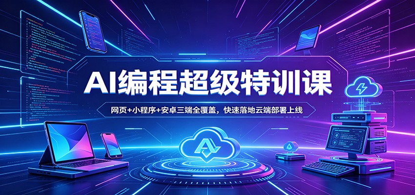 AI编程超级特训课：网页+小程序+安卓三端全覆盖，快速落地云端部署上线-琴书聊项目