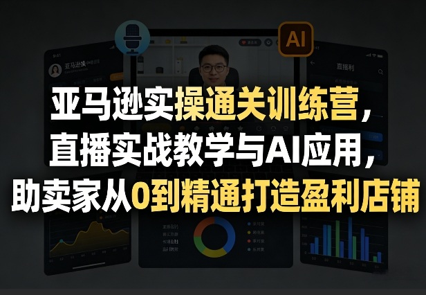 亚马逊实操通关训练营，直播实战教学与AI应用，助卖家从0到精通打造盈利店铺(更新4月17日)-琴书聊项目