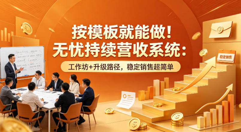 按模板就能做！无忧持续营收系统：工作坊+升级路径，稳定销售超简单【原创双语字幕】-琴书聊项目