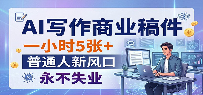 AI写作商业稿件，一小时5张+，普通人新风口，永不失业-琴书聊项目
