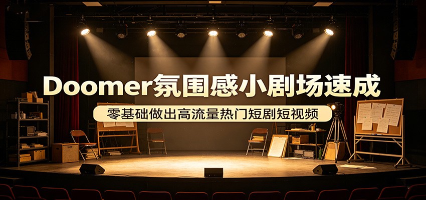 Doomer氛围感小剧场速成，零基础做出高流量热门短剧短视频-琴书聊项目
