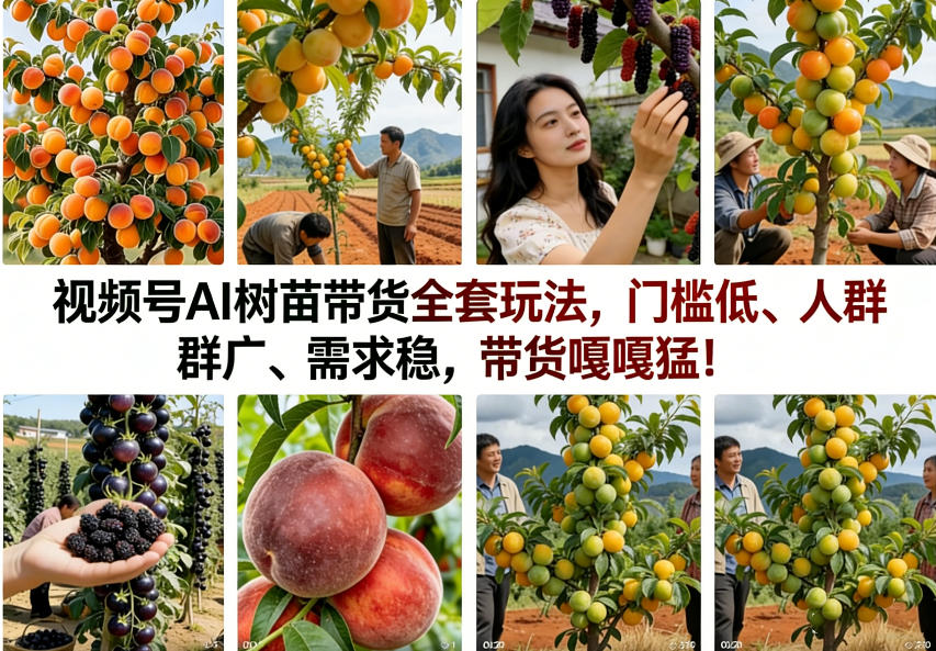 视频号AI树苗带货全套玩法，门槛低、人群广、需求稳，带货嘎嘎猛！(更新0426)-琴书聊项目