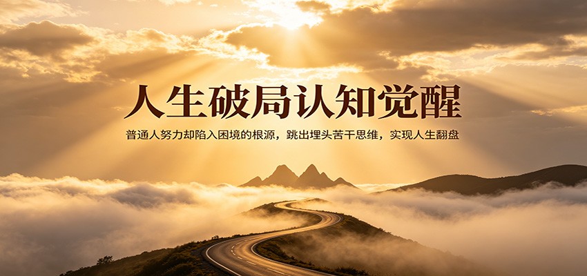 人生破局认知觉醒，普通人努力却陷入困境的根源，跳出埋头苦干思维，实现人生翻盘-琴书聊项目