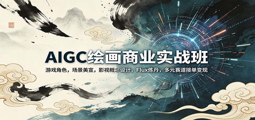 AIGC绘画商业实战班：游戏角色，场景美宣，影视概念设计，Flux炼丹，多元赛道接单变现-琴书聊项目
