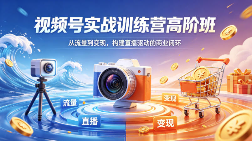 视频号实战训练营高阶班，从流量到变现，构建直播驱动的商业闭环(26年4月)-琴书聊项目