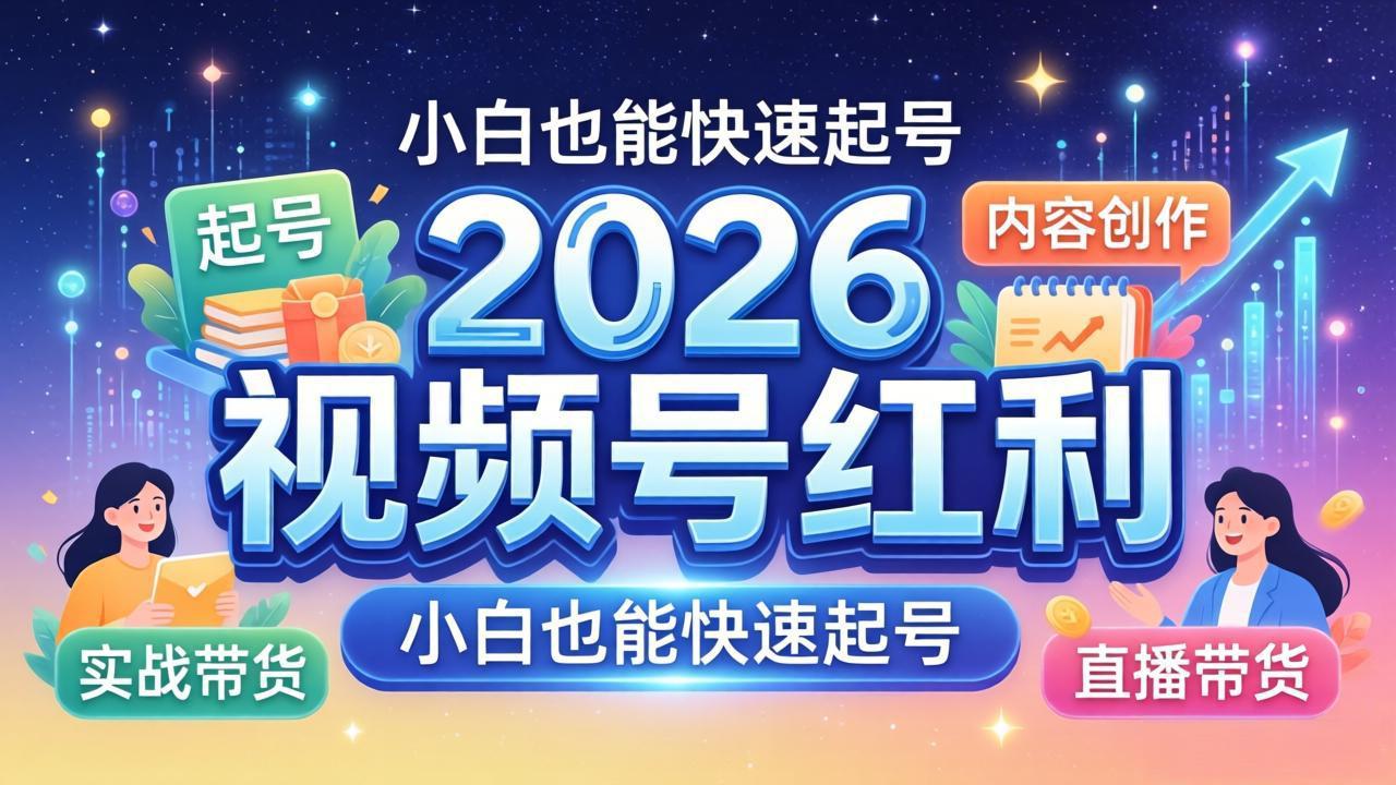 2026视频号红利实战营，大佬亲授起号、内容、直播、IP、投流、私域、矩阵全套落地打法-琴书聊项目