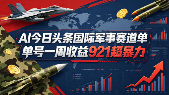 AI今日头条国际军事赛道，单号一周收益921，超暴力-琴书聊项目