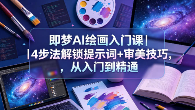 即梦AI绘画入门课｜4步法解锁提示词+审美技巧，从入门到精通-琴书聊项目