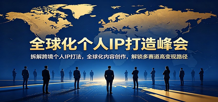 全球化个人IP打造峰会：拆解跨境个人IP打法，全球化内容创作，解锁多赛道高变现路径-琴书聊项目