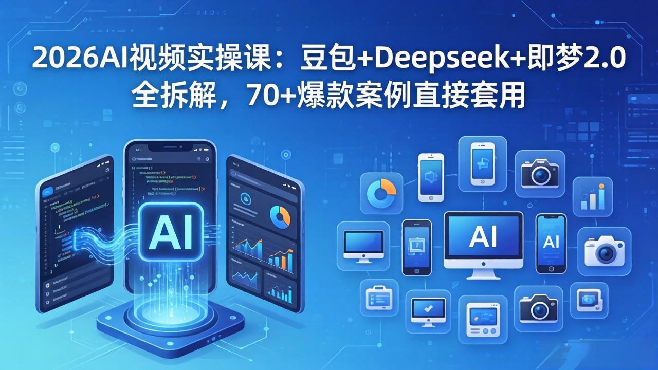 2026AI视频实操课：豆包+Deepseek+即梦2.0全拆解，70+爆款案例直接套用-琴书聊项目