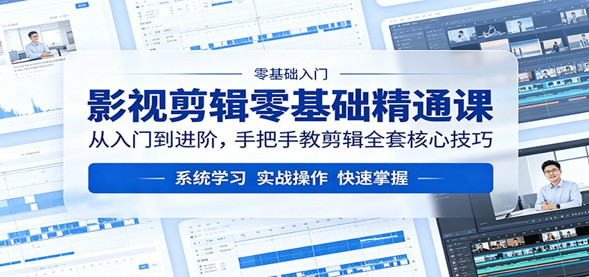 影视剪辑零基础精通课：从入门到进阶，手把手教剪辑全套核心技巧-琴书聊项目
