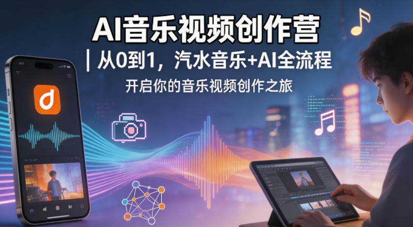 AI音乐视频创作营｜从0到1，汽水音乐+AI全流程，开启你的音乐视频创作之旅-琴书聊项目