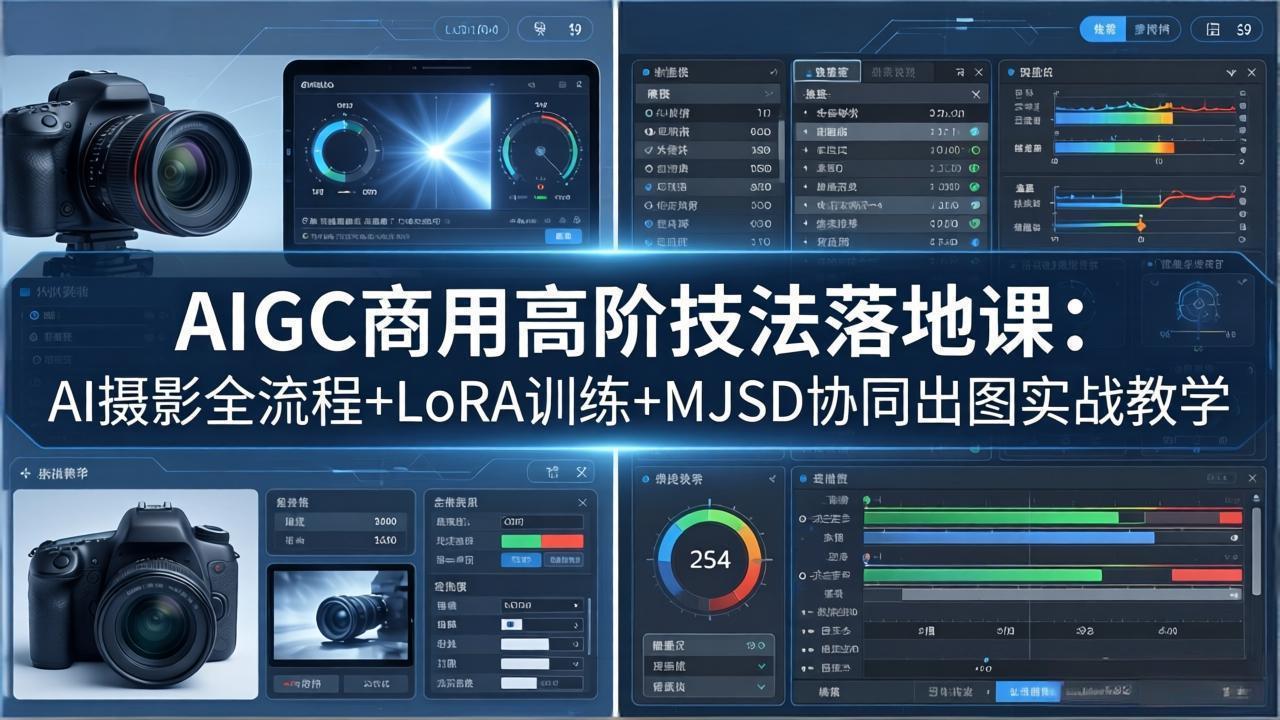 AIGC商用高阶技法落地课：AI摄影全流程+LoRA训练+MJSD协同出图实战教学-琴书聊项目