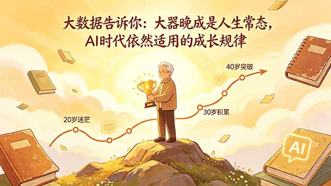 付费文章：大数据告诉你：大器晚成是人生常态，AI 时代依然适用的成长规律-琴书聊项目