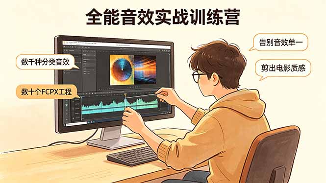 全能音效实战训练营：数千种分类音效+数十个FCPX工程，告别音效单一，剪出电影质感-琴书聊项目