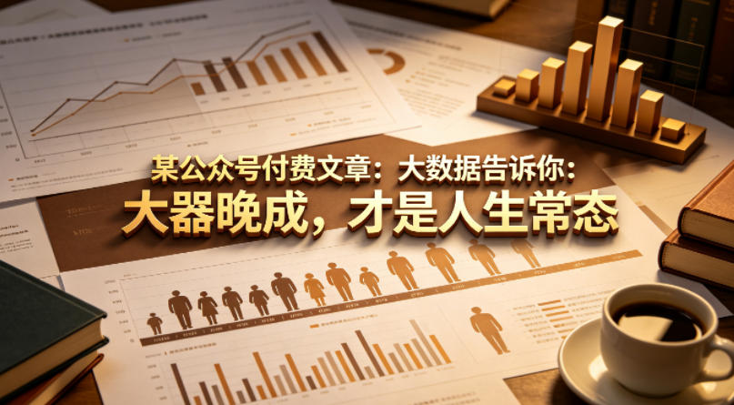 某公众号付费文章：大数据告诉你：大器晚成，才是人生常态-琴书聊项目