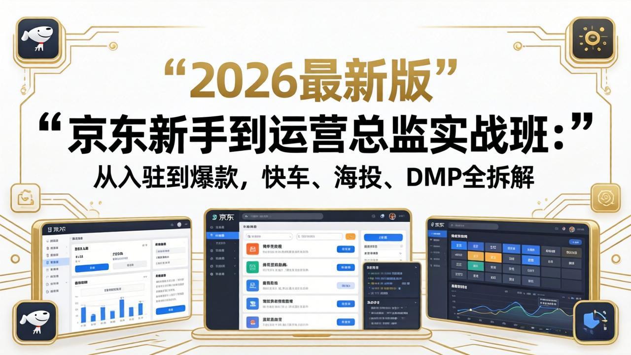 京东新手到运营总监实战班：从入驻到爆款，快车、海投、DMP全拆解，2026最新版-琴书聊项目