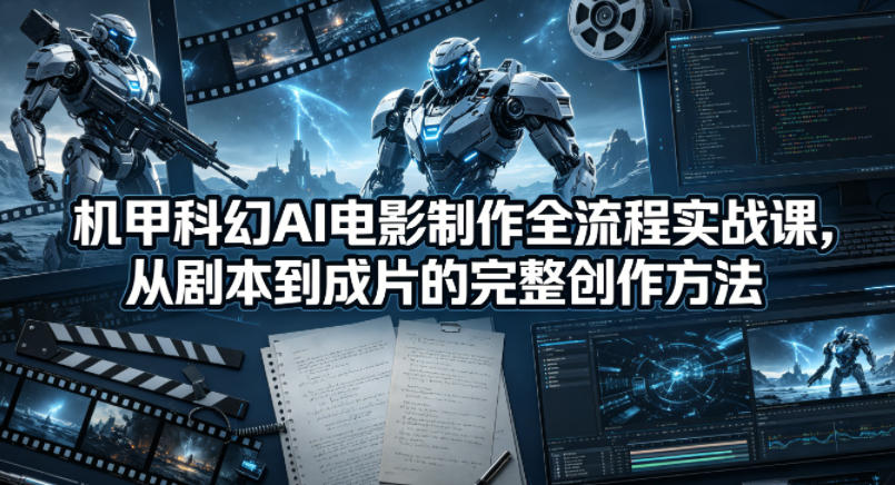 机甲科幻AI电影制作全流程实战课，从剧本到成片的完整创作方法-琴书聊项目