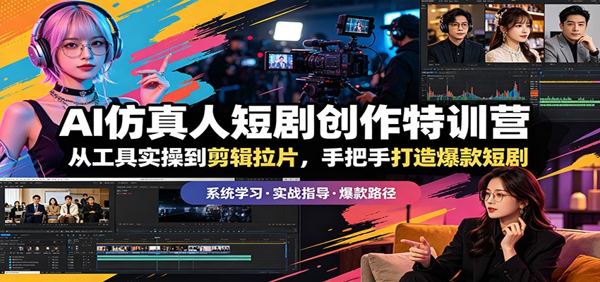AI仿真人短剧创作特训营：从工具实操到剪辑拉片，手把手打造爆款短剧-琴书聊项目