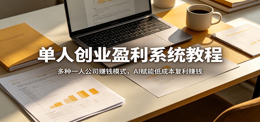 单人创业盈利系统教程：多种一人公司赚钱模式，AI赋能低成本复利赚钱-琴书聊项目