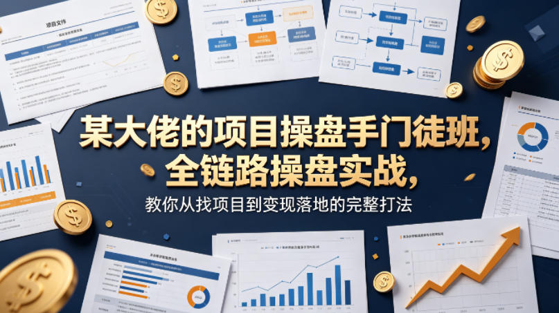 某大佬的项目操盘手门徒班，全链路操盘实战，教你从找项目到变现落地的完整打法-琴书聊项目