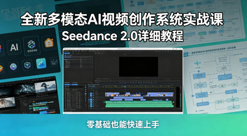 全新多模态AI视频创作系统实战课，Seedance 2.0详细教程，零基础也能快速上手-琴书聊项目