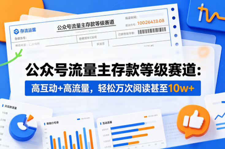 公众号流量主之存款等级赛道，高互动+高流量，轻松达到万次阅读，甚至10w+-琴书聊项目