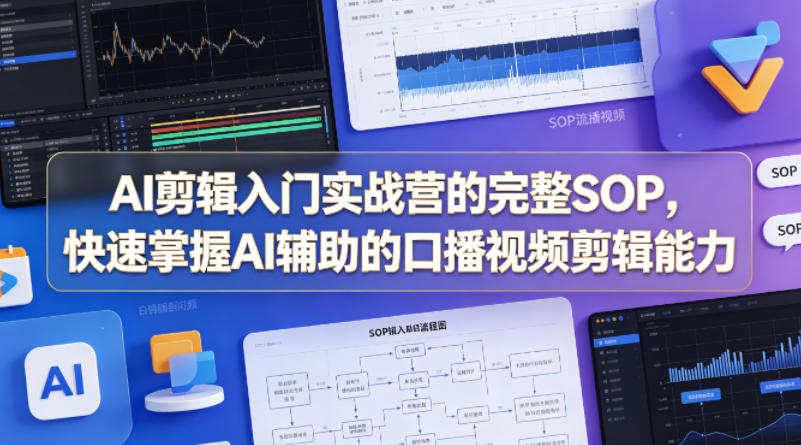 AI剪辑入门实战营的完整SOP，快速掌握AI辅助的口播视频剪辑能力-琴书聊项目