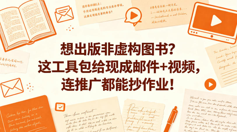 想出版非虚构图书？这工具包给现成邮件+视频，连推广都能抄作业！【原创双语字幕】-琴书聊项目