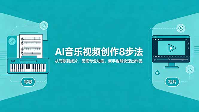 AI音乐视频创作8步法：从写歌到成片，无需专业功底，新手也能快速出作品-琴书聊项目