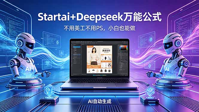 AI自动做电商详情页：Startai+Deepseek万能公式，不用美工不用PS，小白也能做-琴书聊项目